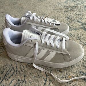 Adidas Grand Court Alpha grey and white tennis shoes